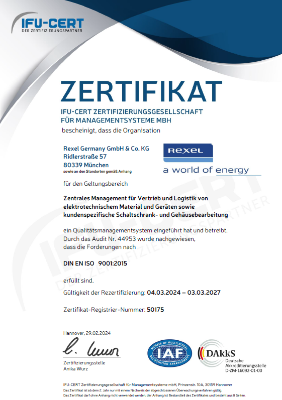 Zertifikat ISO 9001 Nr. 50175